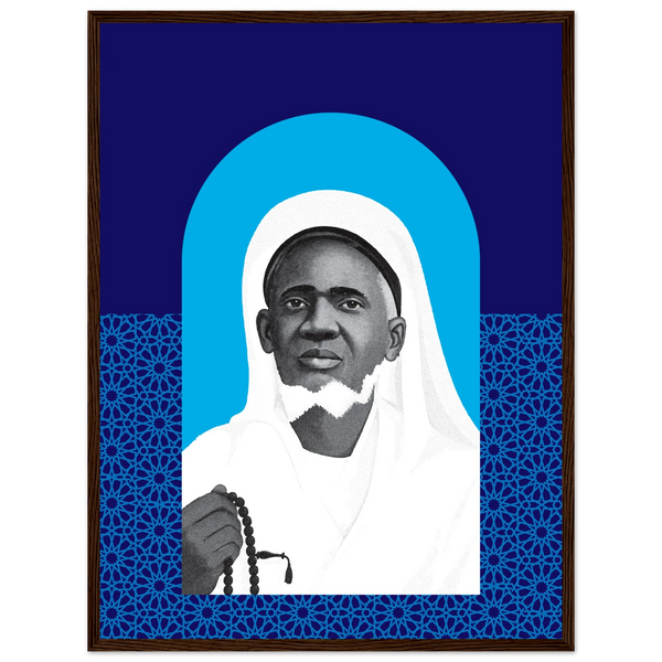 Tableau portrait d'El Hadji Malick Sy, fondateur de la Tidjaniya, art religieux sénégalais