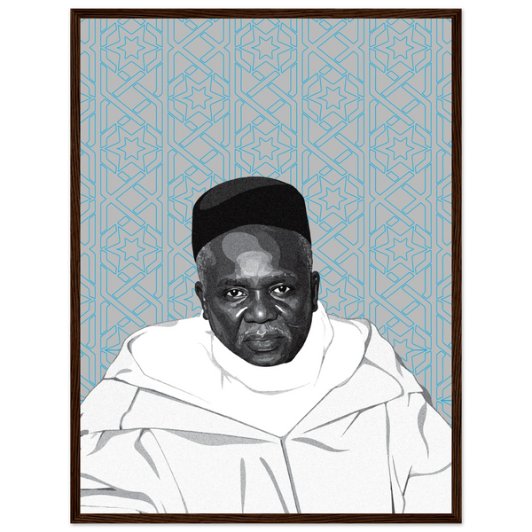 Tableau portrait de Seydi Ababacar Sy, art religieux sénégalais, décoration murale africaine